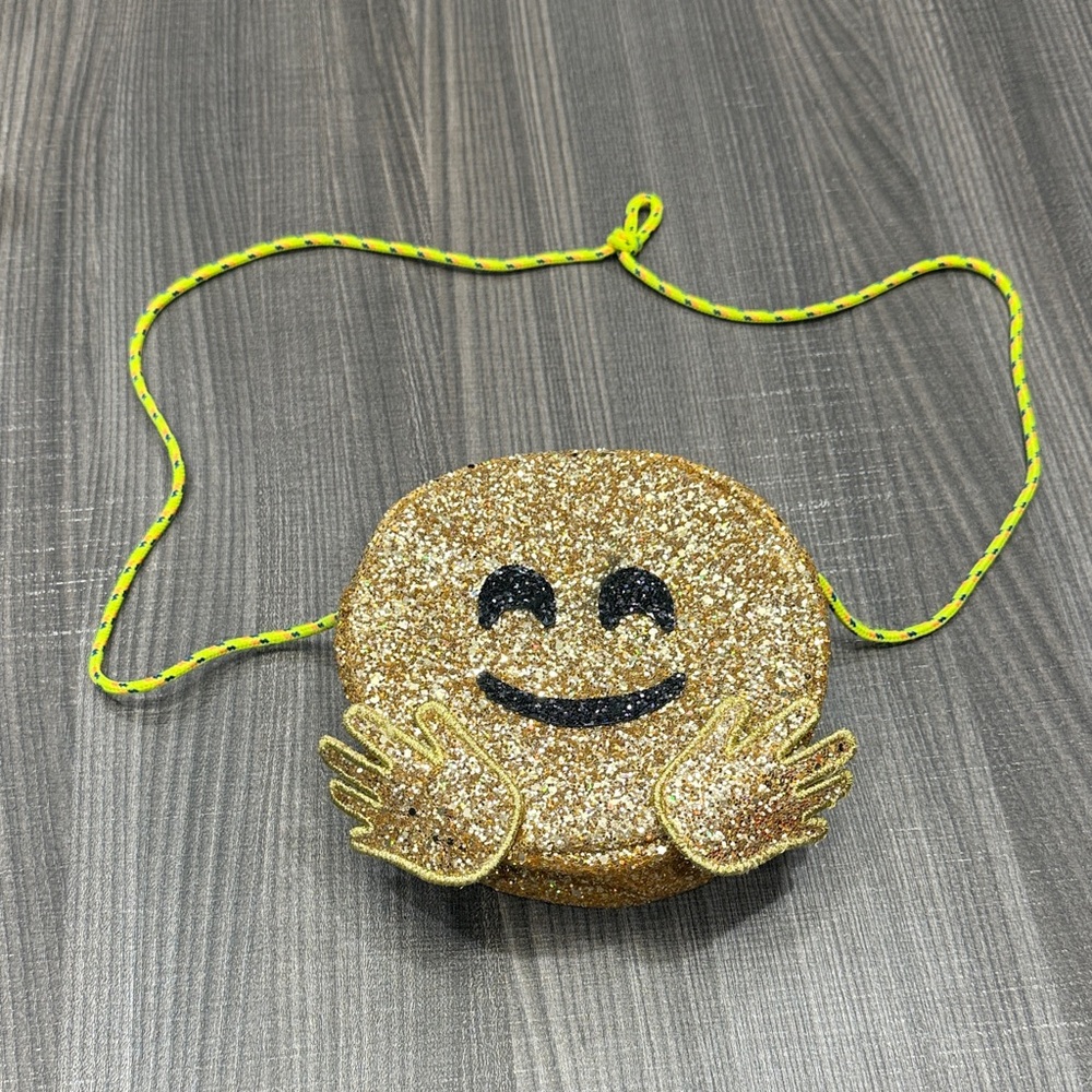 Crewcuts Gold Glitter Emoji Baby Bag - Picture 1 of 5